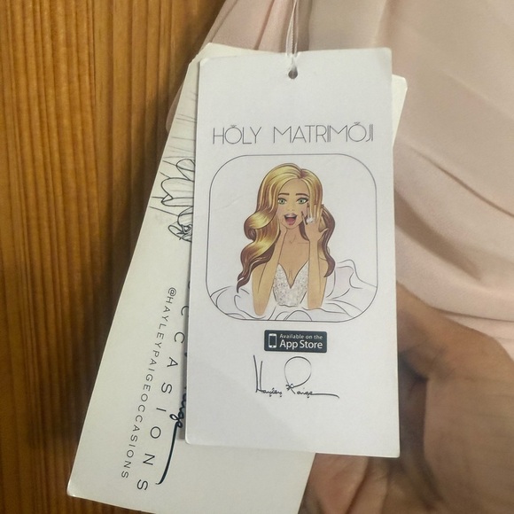 NWT haley page 5901 blush  off the shoulder  formal wedding prom bridesmaid 10 - Picture 7 of 9